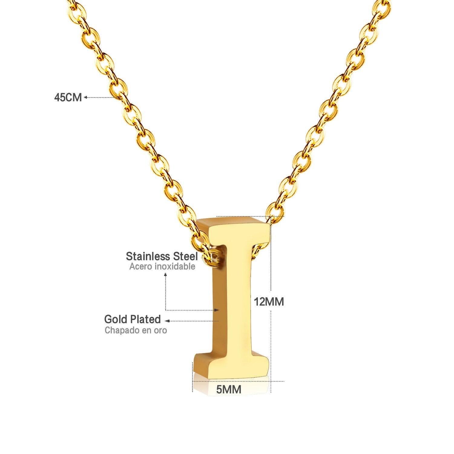 ASON Delicate Classic Style Initial 26 Letters Alphabet Chain Pendant Necklace Stainless Steel Gold Color Jewelry Chokers asonjewelry